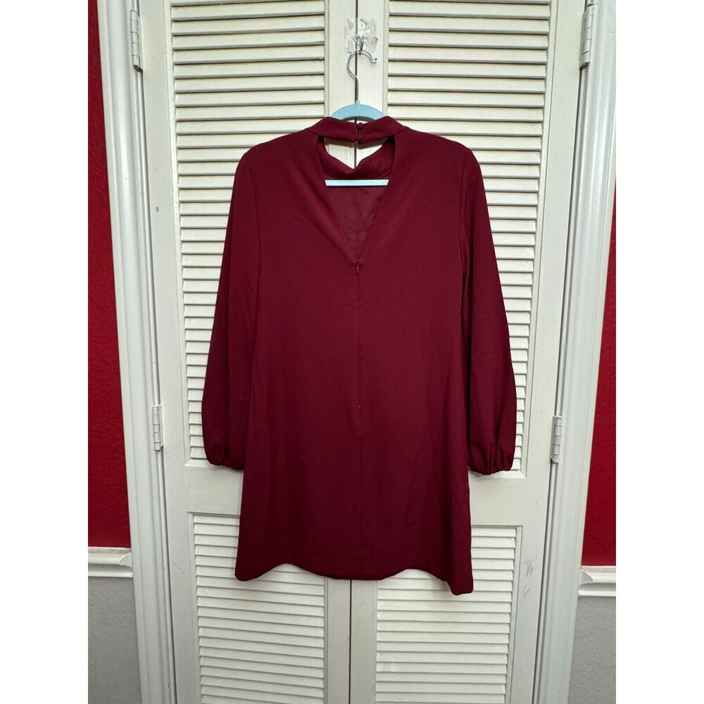 Eliza J Mock Neck Balloon Sleeve Crepe Shift Dress Size 6